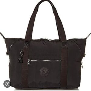 Kipling Black Nylon Canvas Tote Bag